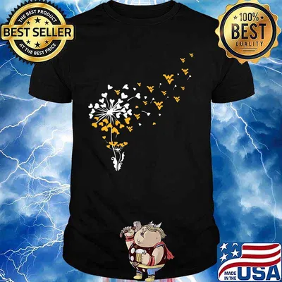 Dandelion flower west virginia mountaineers hearts shirt