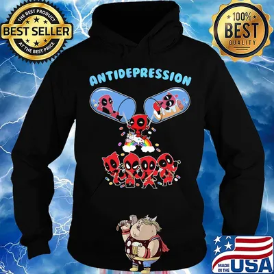 Deadpool and Unicorn antidepression s Hoodie