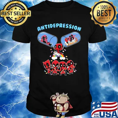 Deadpool and Unicorn antidepression shirt