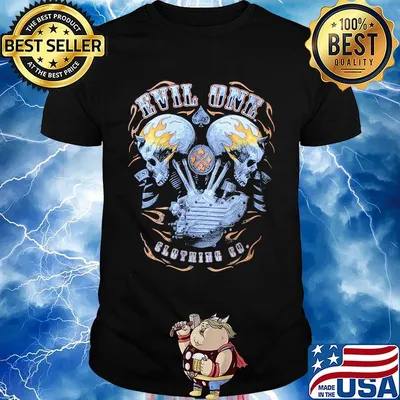 Demon Head Flaming Skulls Biker shirt
