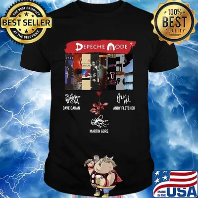 Depeche mode members signatures shirt