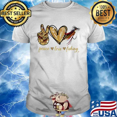 Diamond peace love fishing shirt