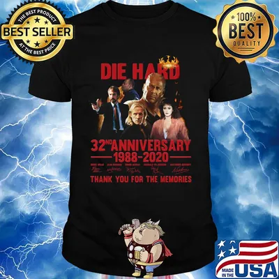 Die hard 32nd anniversary 1988 2020 thank you for the memories signatures shirt