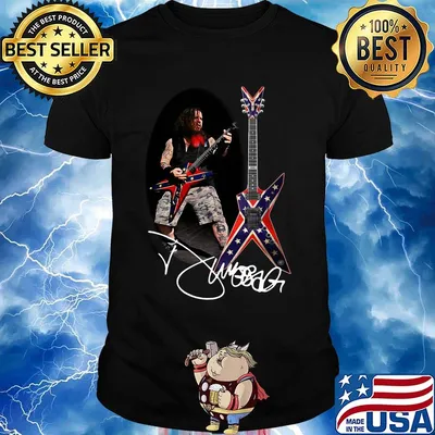 Dimebag darrell costume playing guitar signatures shirt