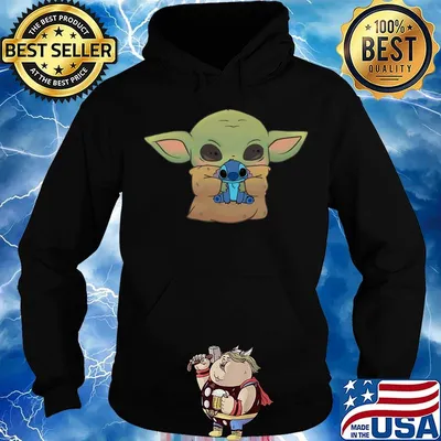 Disney baby yoda hug stitch s Hoodie