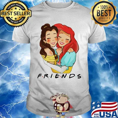 Disney belle and ariel friends shirt
