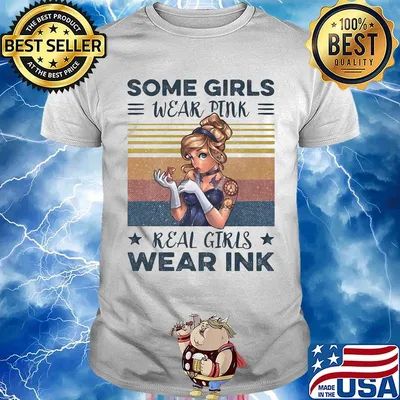 Disney princess tattoos some girls wear pink real girls wear pink stars vintage retro shirt