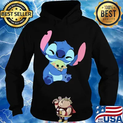 Disney stitch hug baby yoda cartoon s Hoodie