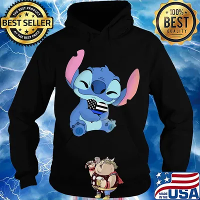 Disney stitch hug heart american flag independence day s Hoodie