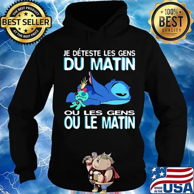 Disney stitch je deteste les gens du matin ou les gens ou le matin s Hoodie