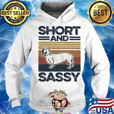 Dog short and sassy vintage retro s Hoodie