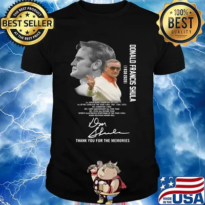 Donald francis shula thank you for the memories signatures shirt
