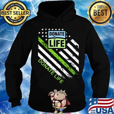 Donate life logo american flag happy independence day s Hoodie