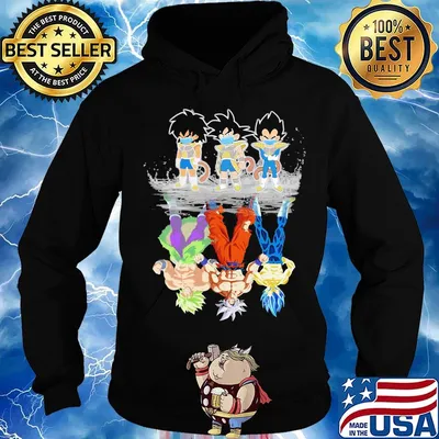 Dragon ball 7 saiyan kids broly songoku vegeta mature water reflection s Hoodie