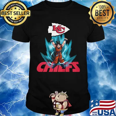 Dragon ball 7 songoku kansas city chiefs football logo shirt