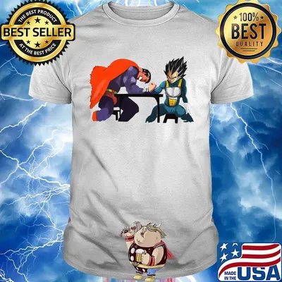 Dragon ball 7 vegeta vs superman arm wrestling shirt