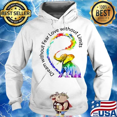 Dream without fear love without limits elephant color LGBT s Hoodie