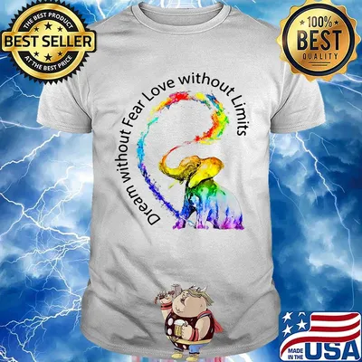 Dream without fear love without limits elephant color LGBT shirt
