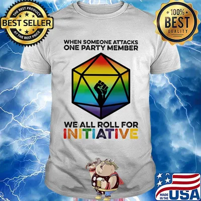 Dungeons & Dragons Dice d20 black lives matter LGBt when someone attacks one party member we all roll for initiative shirt