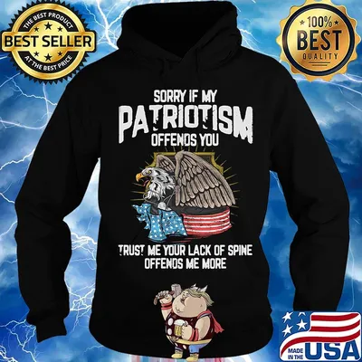 Eagle sorry if my patriotism offends you trust me your lack of spine offends me more american flag s Hoodie