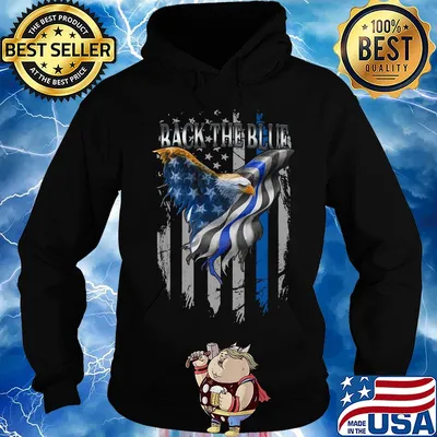 Eagles back the blue american flag independence day s Hoodie