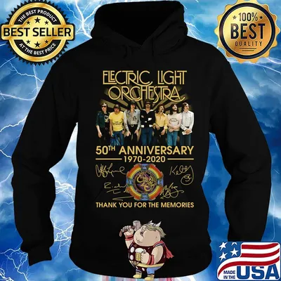Electric light orchestra 50th anniversary 1970 2020 thank you for the memories signatures logo s Hoodie