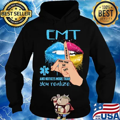 EMT Lips Knows More Than She Says And Notices More Than You Realize Hand Shirt Hoodie