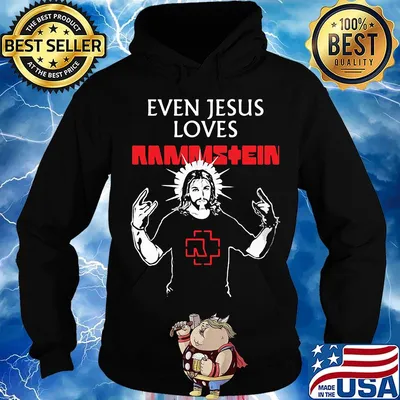Even jesus loves rammstein band s Hoodie