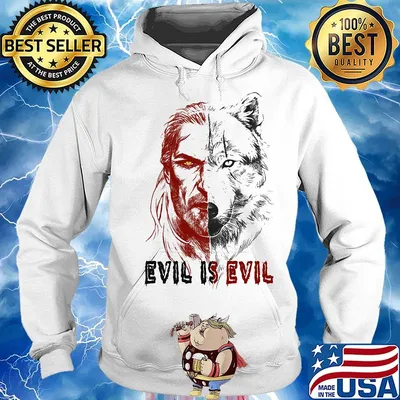 Evil is evil wolf art s Hoodie