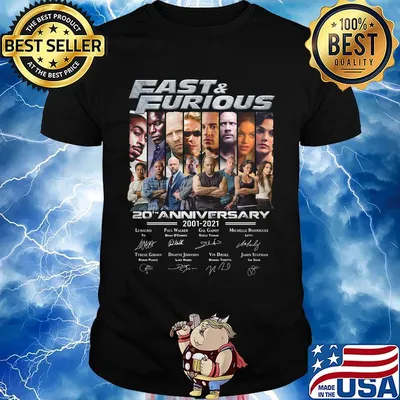 Fast and Furious 20th anniversary 2001-2021 shirt