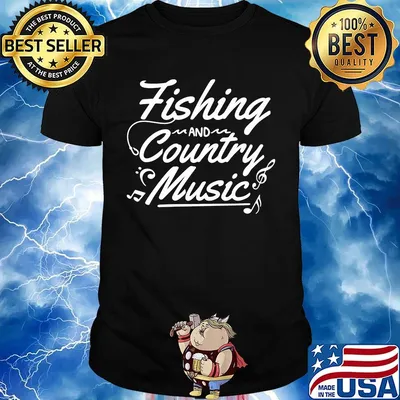Fishing and country music shirt