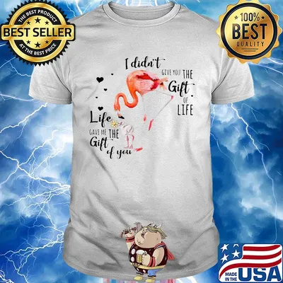 Flamingo I Didn't Give You The Gift Of Life Heart Shirt