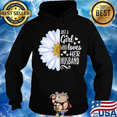 Flower just a girl who loves her husband hearts s Hoodie