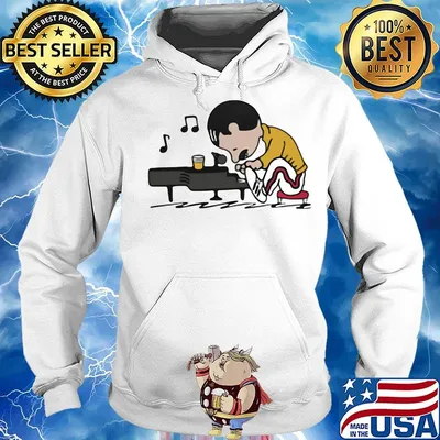 Freddie Mercury play piano peanuts s Hoodie