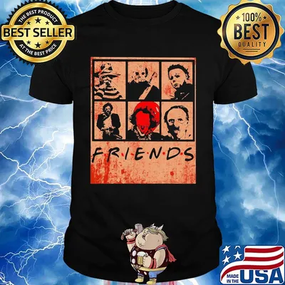 Friends halloween horror characters blood shirt