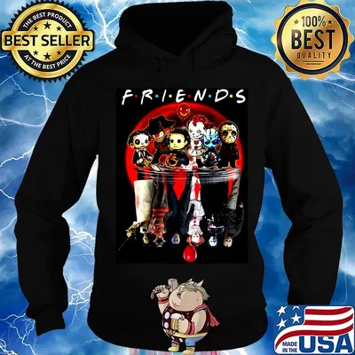 Friends halloween horror characters water reflection s Hoodie