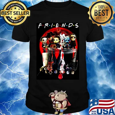 Friends halloween horror characters water reflection shirt