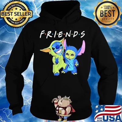 Friends stitch and baby yoda s Hoodie