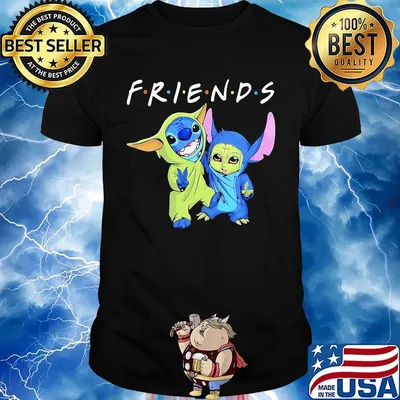 Friends stitch and baby yoda shirt