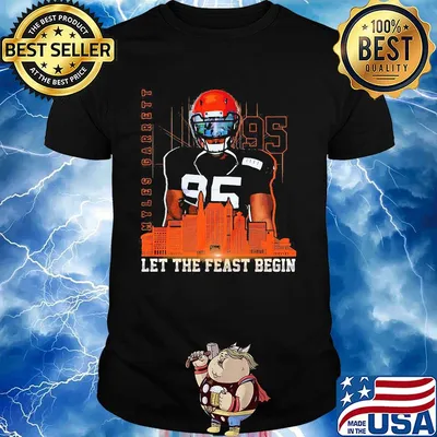 Garrett no. 95 let the feast begin cleveland football shirt