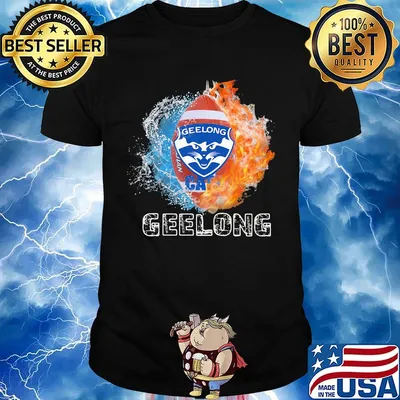Geelong water and fire football logo shirt