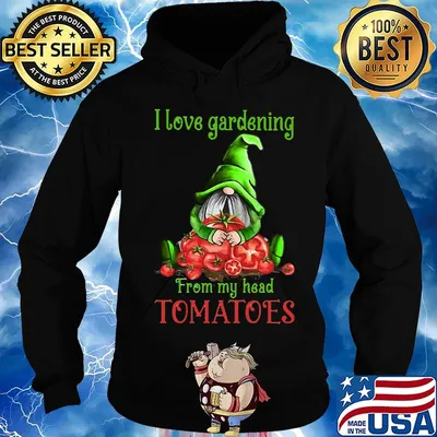 Gnomes i love gardening from my head tomatoes black s Hoodie