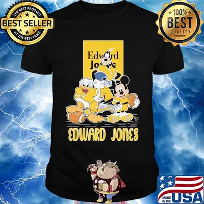 Goofy donald duck and mickey mouse football player edward jones shirt
