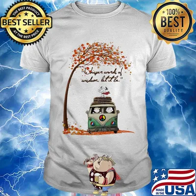 Grateful dead bus the peanuts whisper words of wisdom let it be fall maple leaves shirt
