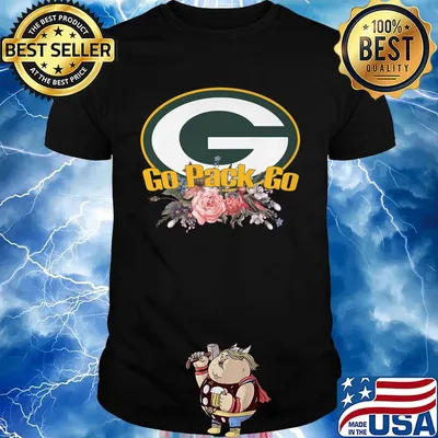 Green bay packer go pack go flowers shirt