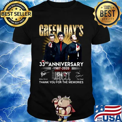 Green day’s 33rd anniversary 1987 2020 thank you for the memories signatures shirt