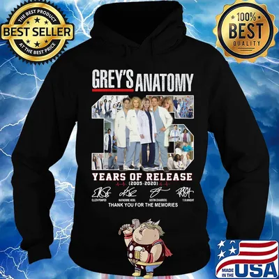 Grey's anatomy 15 years of release 2005 2020 thank you for the memories signatures s Hoodie