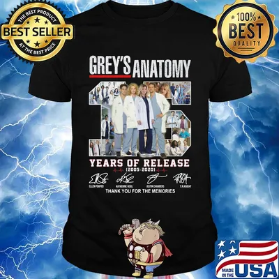 Grey's anatomy 15 years of release 2005 2020 thank you for the memories signatures shirt