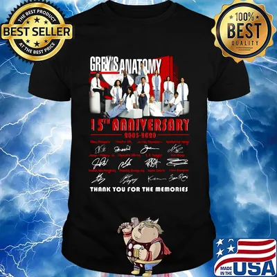 Grey's anatomy movie 15th anniversary 2005 2020 thank you for the memories signatures shirt