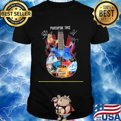 Guitar porcupine tree members signatures shirt